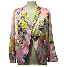 Veste rose satin fleuri Weill , neuve T 36 Rose