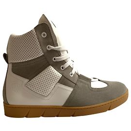 Loewe Leather high sneakers White