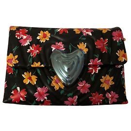 Escada Heart Leather Handbag Black Black