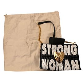 Bolso Escada Corazón Negro de Piel Negro