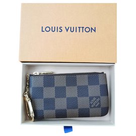 Louis Vuitton-Tasca portachiavi in tela a quadri ebano-Marrone