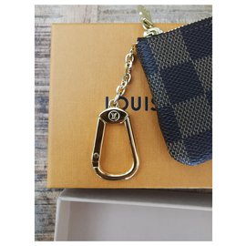 Louis Vuitton-Pochette clés toile damier Ébène-Marron