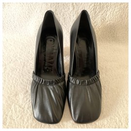 Loewe-Zapato de cuero negro elástico-Negro