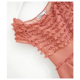 Christian Dior-Christian Dior Archive Frilled Knit Dress-Pink