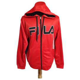 Autre Marque Queue Trackjacket Black Red Polyester Size M Black Red