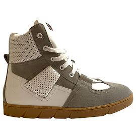 Loewe Leather high sneakers White