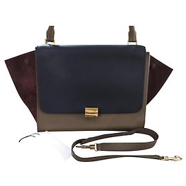 Céline NOVITÀ Borsa Celine Medium Trapze Nero Bordò Cachi