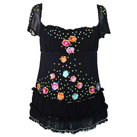 Autre Marque "MAURIZIO PECORARO" LUXURY SILK TOP * Gr. 40-42 * Black