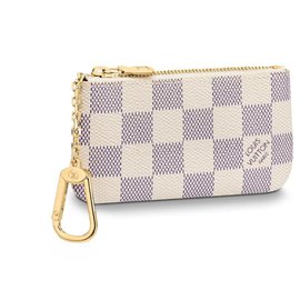 Louis Vuitton-Pochette clés toile damier azur-Beige