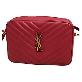 Saint Laurent "LOU" LEDERTASCHE MIT LOGO Rot