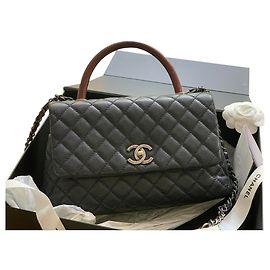 Chanel Coco handle lizard Dark blue