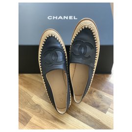 Chanel-Chanel espadrilles moccasins-Navy blue