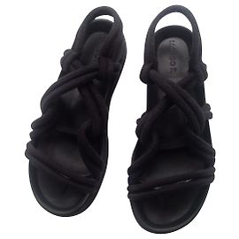 Mango Black rope sandals. size 39. Black
