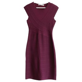 Christian Dior-AW02 Damson Knit Bandage Dress-Prune