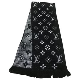 Louis Vuitton-Sciarpa Louis Vuitton Logomania Shine nera-Black