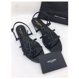 Yves Saint Laurent-Sandalias Cassandra YSL-Negro