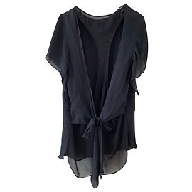 Zara Top di seta nero senza schienale Nero