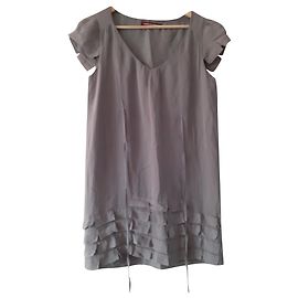 Comptoir Des Cotonniers Seidenkleid Grau Grau