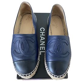 Chanel espadrillas Nero Blu navy