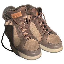Santoni Leather Ankle Boots Light Brown Light brown