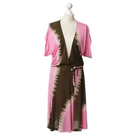 Diane Von Furstenberg Robe portefeuille vintage DvF Pelego Rose Multicolore Kaki