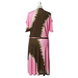 Diane Von Furstenberg-DvF Pelego Vintage Wickelkleid-Pink,Mehrfarben ,Khaki