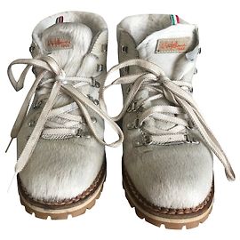 Autre Marque Botines de piel blanca Blanco