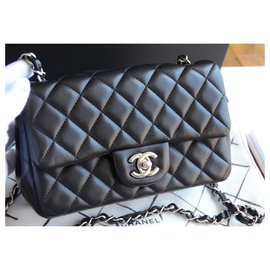 Chanel-Chanel Timeless Classic mini bag-Black,Silvery