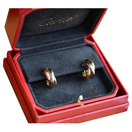 Cartier-Cartier Trinity earrings in white gold, yellow gold and rose gold-Golden