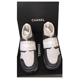 Chanel sock sneakers Silvery Grey Dark grey