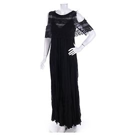 Nina Ricci Seidenkleid Schwarz Schwarz