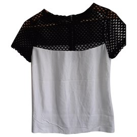 Sandro Top in Schwarz Weiß Weiß