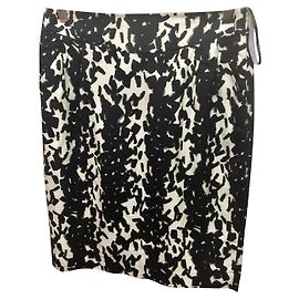 Hobbs silk wool skirt Black Grey Cream