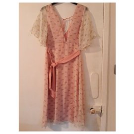Temperley London-Temperley silk chiffon dress-Pink,Cream