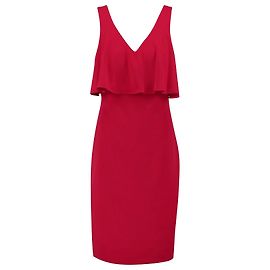 Badgley Mischka Red Crepe Dress Red