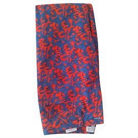 Calça Slim Claudie Pierlot de Algodão e Elastano Laranja Azul Escuro Laranja Azul escuro