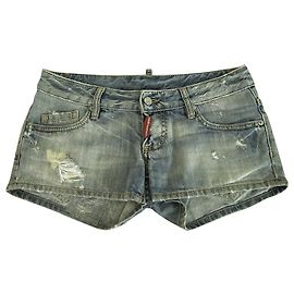 Dsquared2 Dsquared 2 D2 Blue Distressed Demin Jeans Sommer Button Shorts Größe 42 Blau