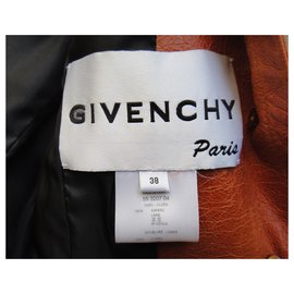 Givenchy-jaqueta Givenchy vintage em pele de cordeiro t 38-Laranja