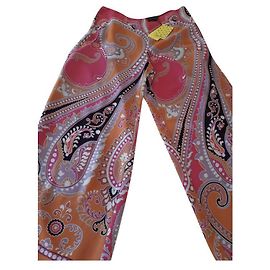 Luisa Spagnoli silk wide leg pants cashmere print Multiple colors