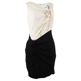 Robe Diane Von Furstenberg Emma en soie noire et crème Noir Écru