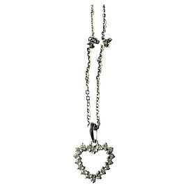 Autre Marque Collar de corazón en oro blanco con diamantes Plata