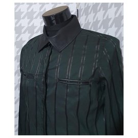 Versace-chemises-Noir,Vert foncé