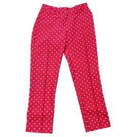 Aspesi bolinhas calças tornozelo Branco Vermelho