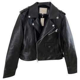 Giacca Maje in pelle nera Nero