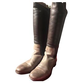Santoni Lambskin Boots Dark Grey Dark grey