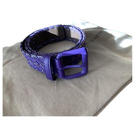 Bottega Veneta belt braided leather and purple snake leather Purple
