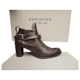 Heschung-bottines Hechung p 40,5-Marron foncé