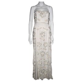 Needle & Thread Glossy Willow Kleid Weiß Creme Weiß Creme