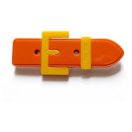 Miu Miu Vintage Gürtel & Schnalle Brosche Orange