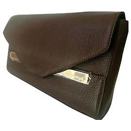 Autre Marque Pochette Coccinelle en cuir marron Marron foncé